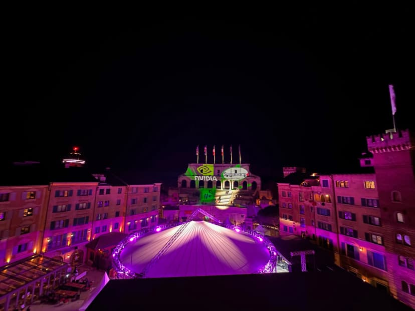 Europa-Park venue at night